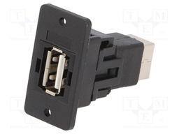Adapter; USB A socket,USB B socket; SLIMS; USB 2.0; plastic; 29mm