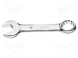 Wrench; combination spanner; 18mm; Chrom-vanadium steel; L: 131mm