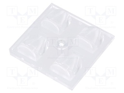 LED lens; square; transparent; H: 8.05mm; Application: LUXEON Q