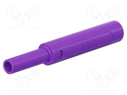 Connector: 4mm banana; socket; 32A; 1kV; L: 65mm; violet; screw