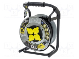 Extension lead; reel,with non-rotating sockets; Sockets: 4; 30m