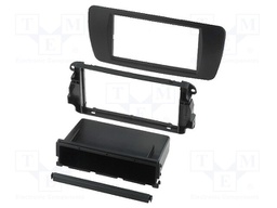 Radio mounting frame; Seat; 2 DIN; black nit (AN1)