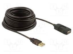 Cable; USB 2.0; USB A socket,USB A plug; 10m; black; 22AWG,28AWG