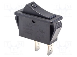 ROCKER; SPST-NO; Pos: 2; ON-OFF; 16A/250VAC; black; none; Body: black