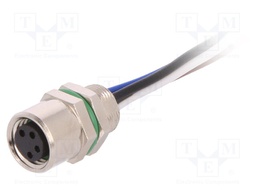 Connector: M8; female; PIN: 4; for panel mounting,rear side nut