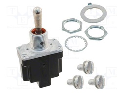 Switch: toggle; Pos: 2; SPDT; ON-(ON); 6A/230VAC; 15A/28VDC