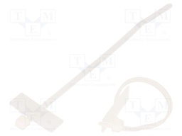 Cable tie; with label; L: 98mm; W: 2.5mm; polyamide; 80N; natural