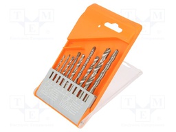 Drill set; for concrete,for metal; box; 9pcs.