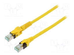 Patch cord; S/FTP; 6a; stranded; Cu; PUR; yellow; 5m; halogen free