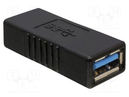 Adapter; USB A socket,both sides; Connector colour: black