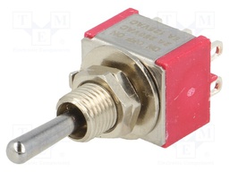 Switch: toggle; Pos: 3; DP3T; ON-OFF-ON; 5A/125VAC; 5A/28VDC