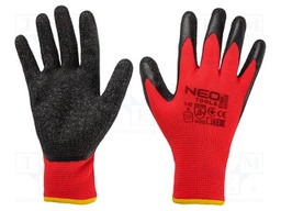Protective gloves; Size: 10; black-red; polyester; Safety cat: 2