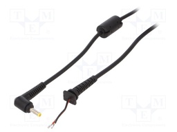 Cable; wires,DC 4,0/1,7 plug; angled; 0.5mm2; black; 1.2m