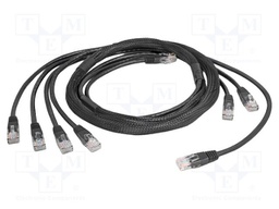Patch cord; U/UTP; Cat 5e; RJ45 plug x4,both sides; 5m; textile