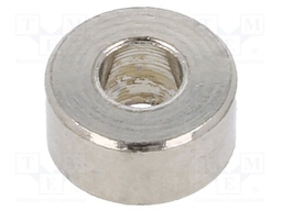 Spacer sleeve; 3mm; cylindrical; brass; nickel; Out.diam: 6mm