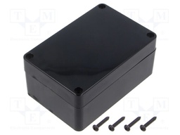 Enclosure: multipurpose; X: 60mm; Y: 90mm; Z: 40mm; ABS; black; IP65