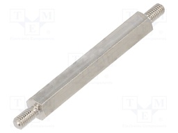 Screwed spacer sleeve; 35mm; Ext.thread: M3; hexagonal; brass