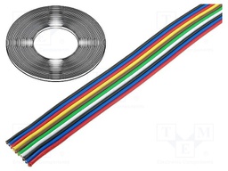 Wire: ribbon; stranded; Cu; 10x0,5mm2; unshielded; PVC; 500V; 50m