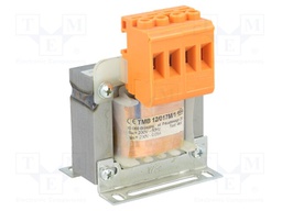Transformer: mains; 12VA; 230VAC; 230V; Leads: terminal block; IP00