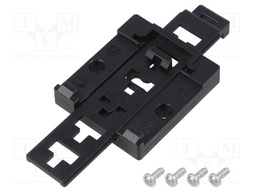 DIN rail mounting bracket; black; Kit: mounting screws