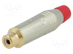 Plug; RCA; female; straight; soldering; grey; gold-plated; 3÷7mm