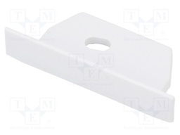 Cap for LED profiles; white; 20pcs; with hole; DIAGONAL14