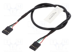 Cable; USB 2.0; both sides,4pin pin header; 0.4m; black