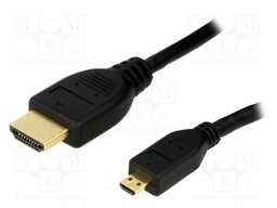 Cable; HDMI 1.4; HDMI micro plug,HDMI plug; 1.5m; black