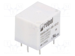 Relay: electromagnetic; SPDT; Ucoil: 12VDC; 10A/240VAC; 15A/24VDC
