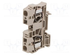 Splice terminal: rail; 10mm2; ways: 1; terminals: 2; beige; wemid