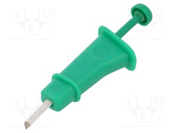 Clip-on probe; hook type; green; Connection: soldering