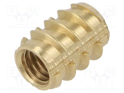 Threaded insert; brass; M8; BN: 37879; L: 16mm; FOAMSERT®