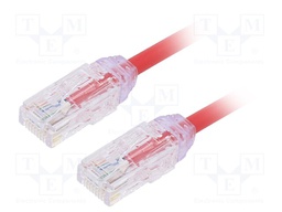 Patch cord; TX6A-28™,U/UTP; 6a; solid; Cu; LSZH; red; Len: 3m; 28AWG
