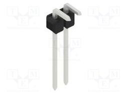 Connector: pin strips; pin header; male; PIN: 2; 2.54mm; THT; 1x2