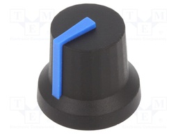 Knob; with pointer; rubber,plastic; Shaft d: 6mm; Ø16.8x14.5mm