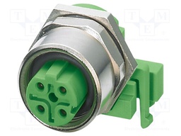 Connector: M12; socket; PIN: 4; female; 250V; angled; IP67; THT; 4A