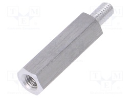 Screwed spacer sleeve; Int.thread: M3; 18mm; Ext.thread: M3
