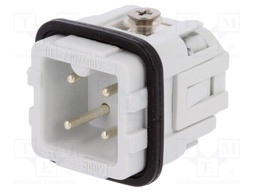 Connector: HDC; contact insert; male; C146; PIN: 4; 3+PE; size A3