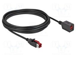 Cable; PoweredUSB socket,PoweredUSB plug; 5m; black; 20AWG,26AWG