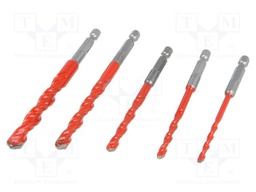 Tool accessories: drill set; Pcs: 5; Mat: steel