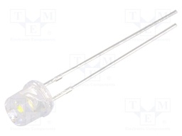 LED; 5mm; white cold; 150÷220mcd; 140°; Front: flat; 2.8÷3.4V; 102mW