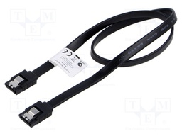 Cable: SATA; SATA plug,both sides; 0.5m; black; Core: Cu; 26AWG