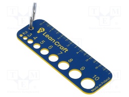 Size gauge; drill bits,screws; yellow