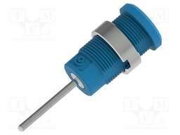 Connector: 4mm banana; socket; blue; nickel plated; insulated