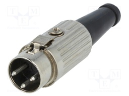 Plug; DIN; male; PIN: 3; Layout: 180°; straight; for cable; soldering