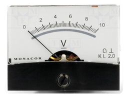 Voltmeter; analogue; on panel; 0÷10V; Class: 2; Int.resist: 10kΩ