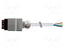 Connection lead; PPP,male; IP65; 24VAC; 24VDC; 16A; 20m; PIN: 5