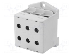 Splice terminal: rail; 6÷95mm2; ways: 3; terminals: 6; grey; TS35