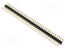 Pin header; pin strips; male; PIN: 36; angled 90°; 2.54mm; THT; 1x36
