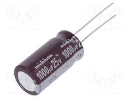 Capacitor: electrolytic; low impedance; THT; 1000uF; 25VDC; ±20%